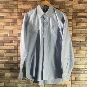 Vintage Flying R Ranchwear Cowboy Shirt Ruddock Blue  Pearl Snap Long Sleeve 2XL